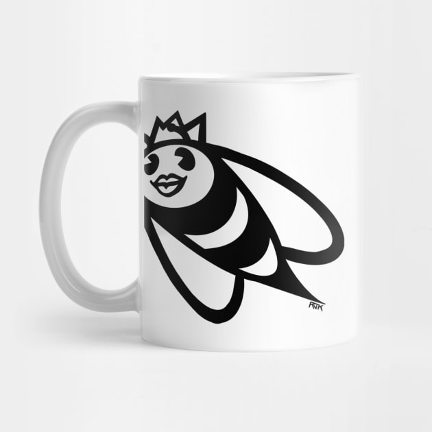 Queen Bee Graphic Design Black Outline by RJKpoyp